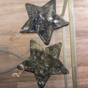 Black and White Star-Shaped Holiday Ornaments